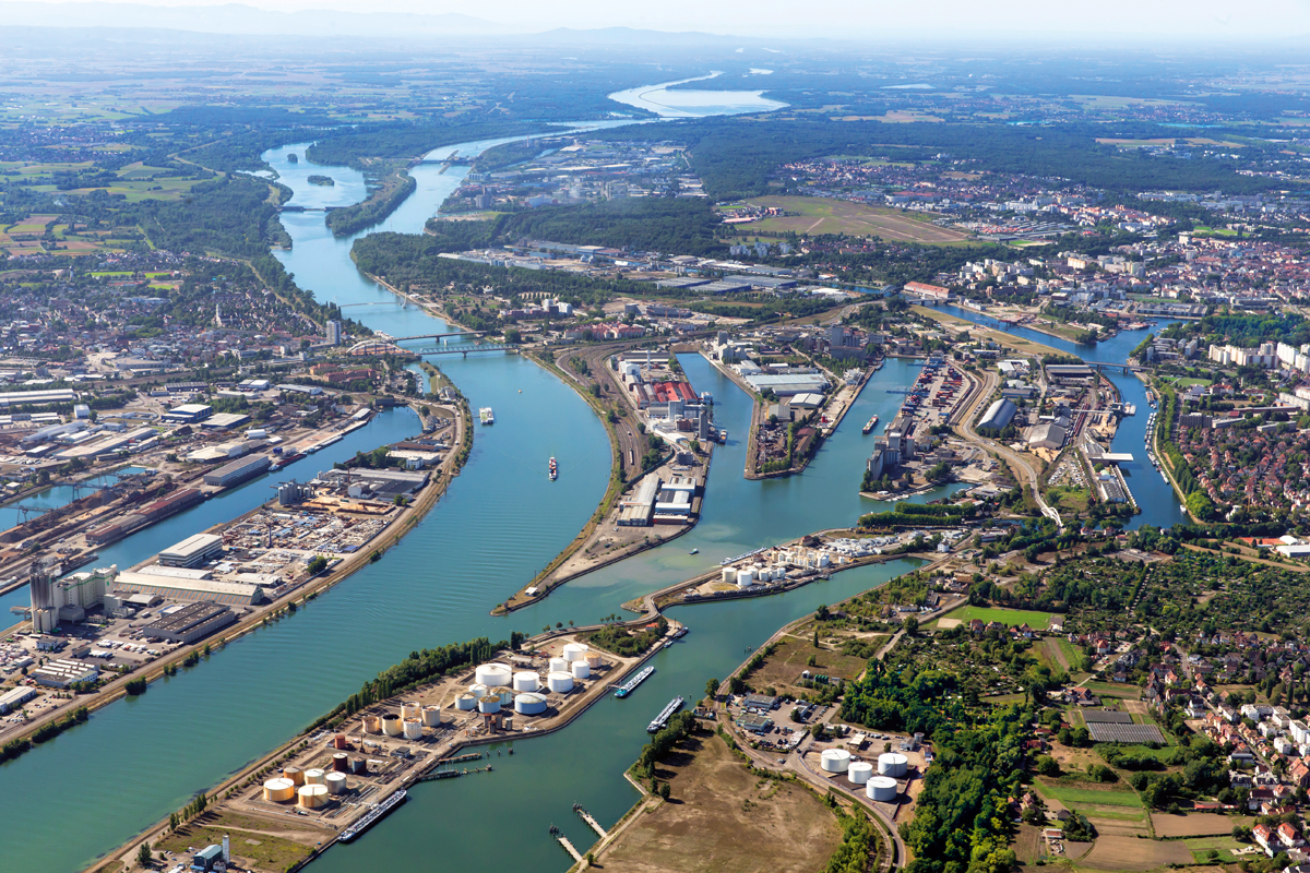 vue aérienne des Ports de Strasbourg